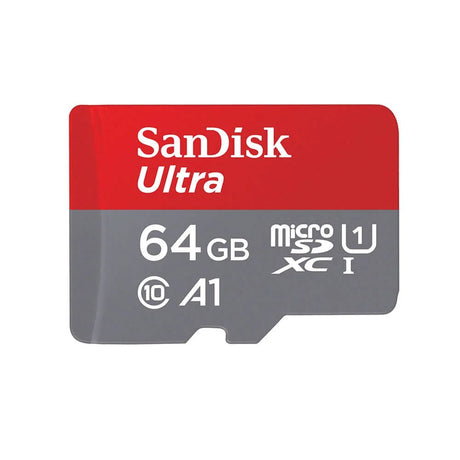 SanDisk 64GB Micro SDXC Hukommelseskort m. Adapter - Rød / Grå