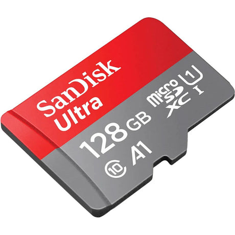 SanDisk 128GB Micro SDXC Hukommelseskort m. Adapter - Rød / Grå