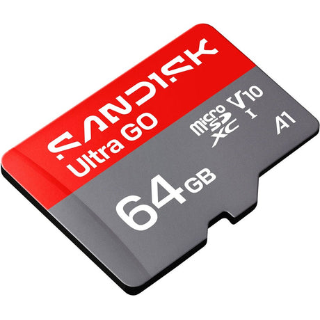 SanDisk 64GB Micro SDXC Ultra Go Hukommelseskort - Rød / Grå