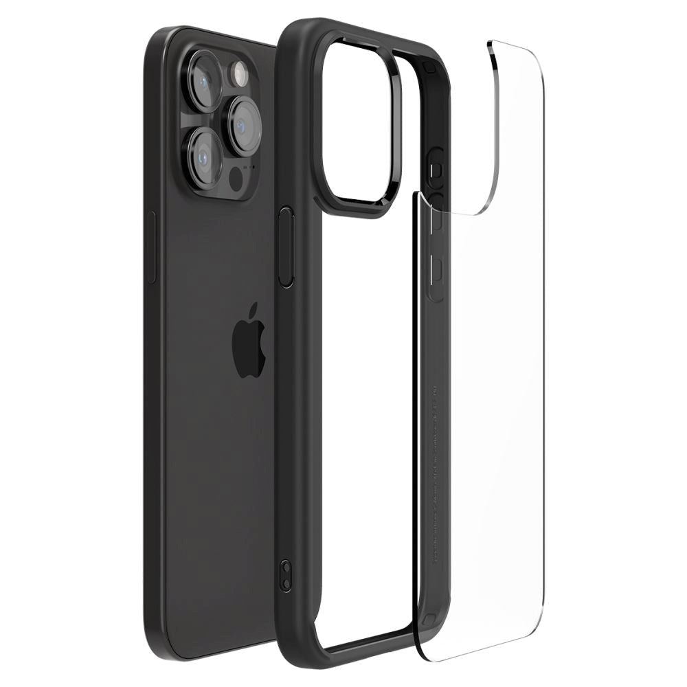 iPhone 15 Pro Max Spigen Ultra Hybrid Case - Gennemsigtig / Sort