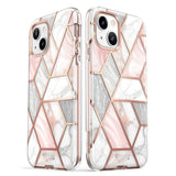 iPhone 14 Plus i-Blason Cosmo Marble Bagside Cover m. Skærmbeskyttelse - Pink