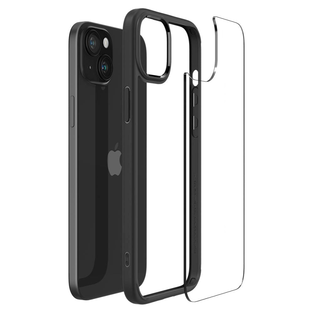 iPhone 15 Plus Spigen Ultra Hybrid Case - Gennemsigtig / Sort