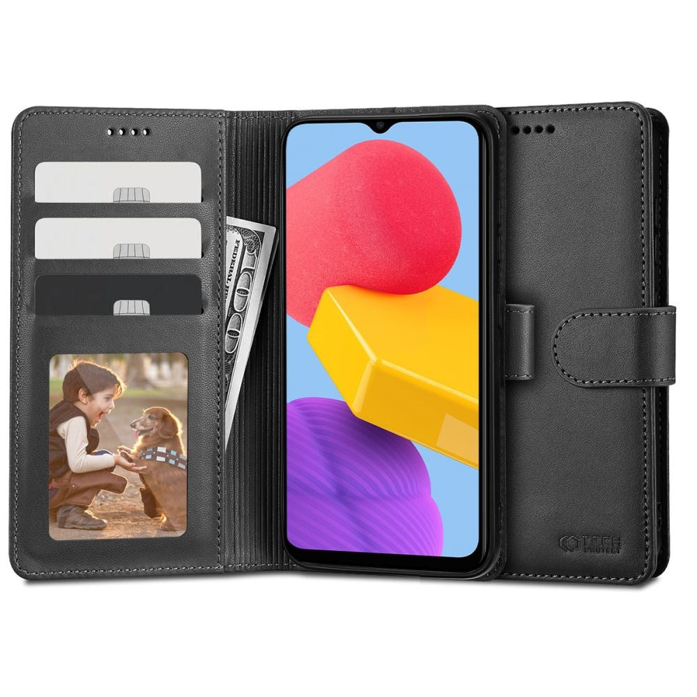 Samsung Galaxy M13 Tech-Protect Flip Wallet m. Pung & Ståfunktion - Sort