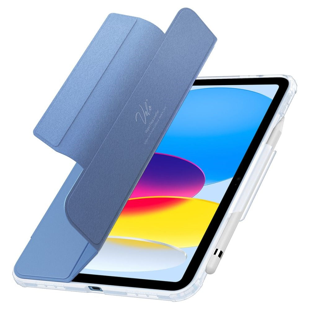 iPad 10.9" (2022) Spigen Ultra Hybrid Pro Flip Cover - Gennemsigtig / Blå