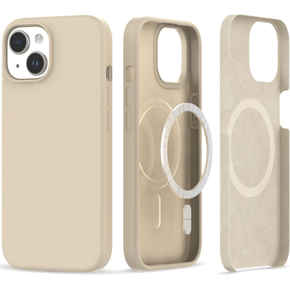 iPhone 15 Tech-Protect Silikone Case - MagSafe Kompatibel - Sand Beige