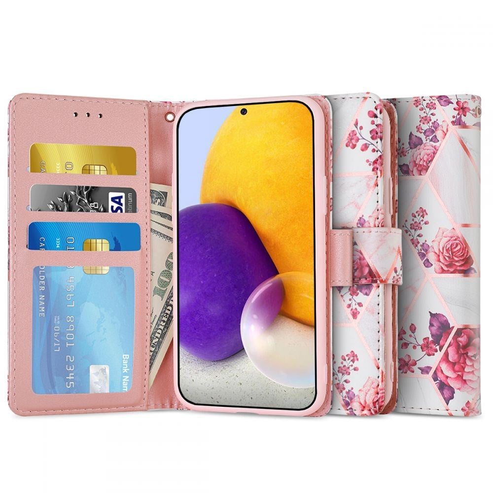 Samsung Galaxy A72 (4G/5G) Tech-Protect Marble Cover m. Pung - Pink