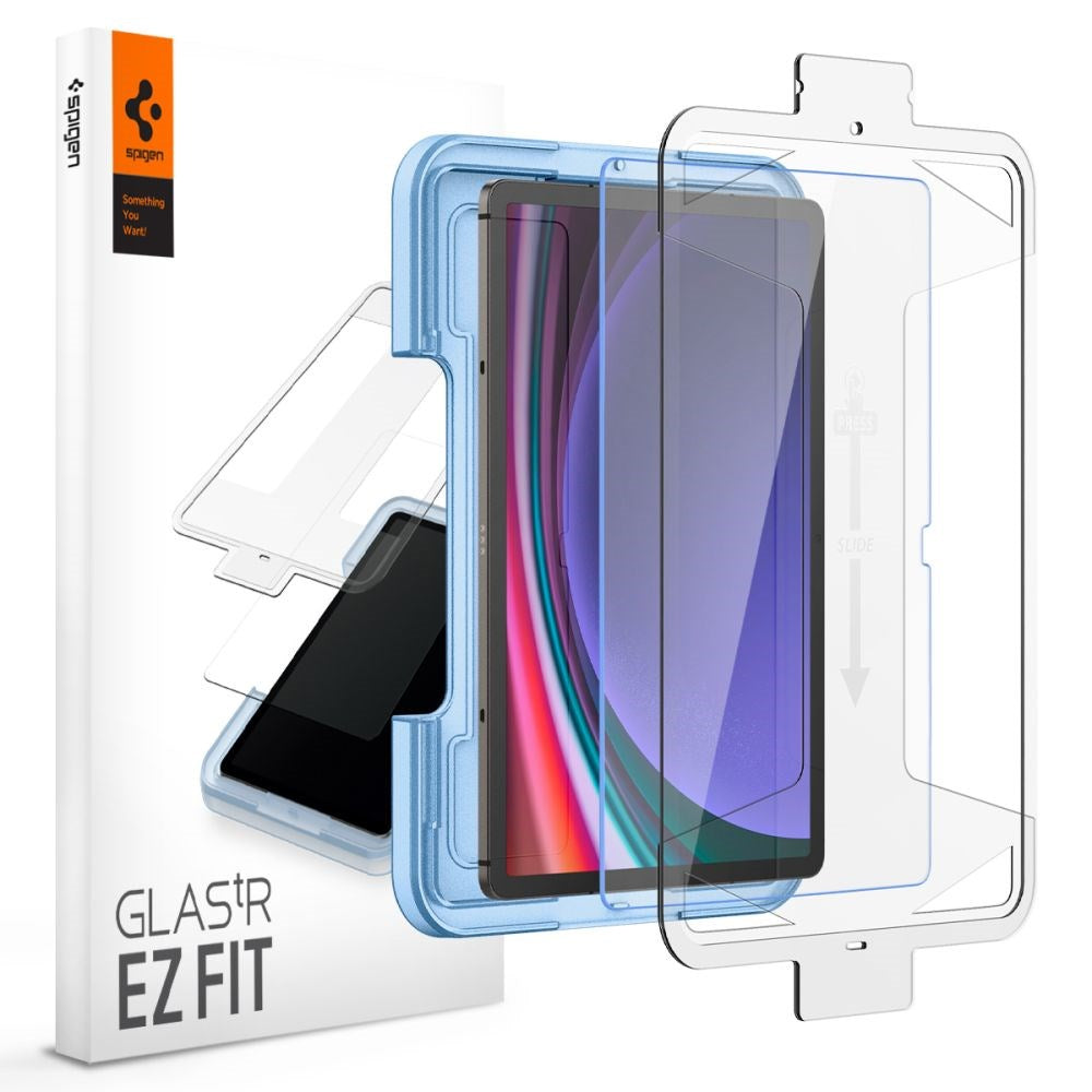 Samsung Galaxy Tab S9+ (Plus) Spigen EZ Fit Glas.tR Skærmbeskyttelse - Case Friendly - Gennemsigtig