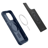 iPhone 15 Pro Spigen Mag Armor Bagside Cover - MagSafe Kompatibel - Navy Blue