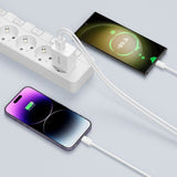 Tech-Protect Network 35W Vægoplader m. 2 x USB-C & Lightning Kabel - Hvid