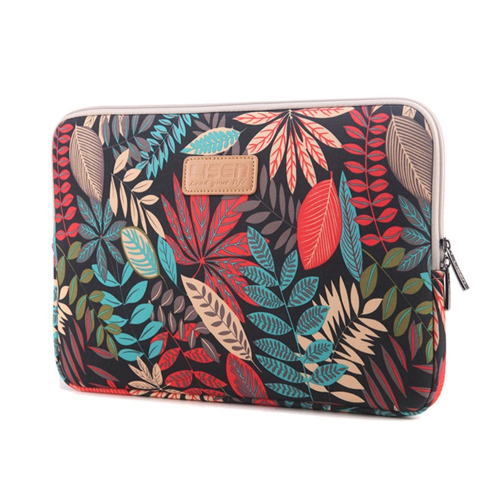 Lisen Laptop 15" Sleeve (36.5 x 25.5 cm) - Blomster - Sort