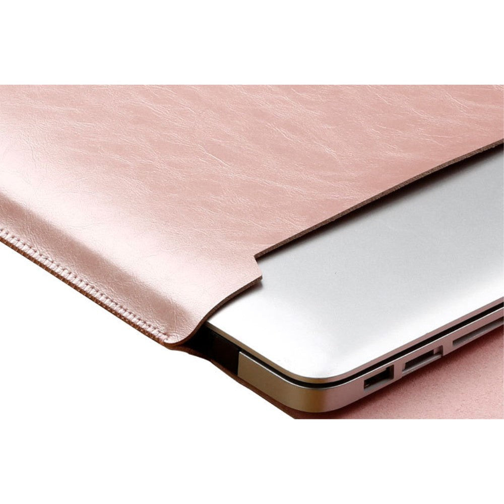 SOYAN MacBook / Laptop 13" Læder Sleeve m. musemåtte (33.5 x 22.5 cm) - Rose Gold