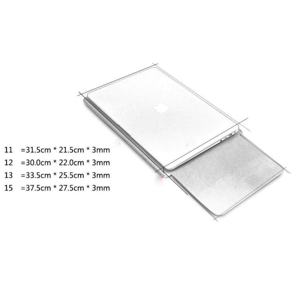 SOYAN MacBook / Laptop 12" (30cm x 22cm x 3mm) Læder Sleeve med musemåtte - Rose Gold