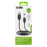 SBS USB-C Kabel 2 Meter - 480 Mbit/s - Sort