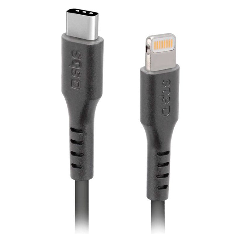 SBS USB-C til Lightning Kabel - 1 Meter - MFI - 480 Mbit/s - Sort