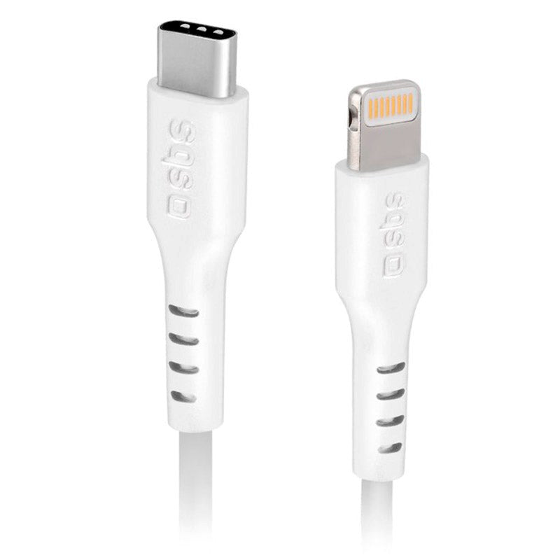 SBS USB-C til Lightning Kabel - 2 Meter - MFI - 480 Mbit/s - Hvid