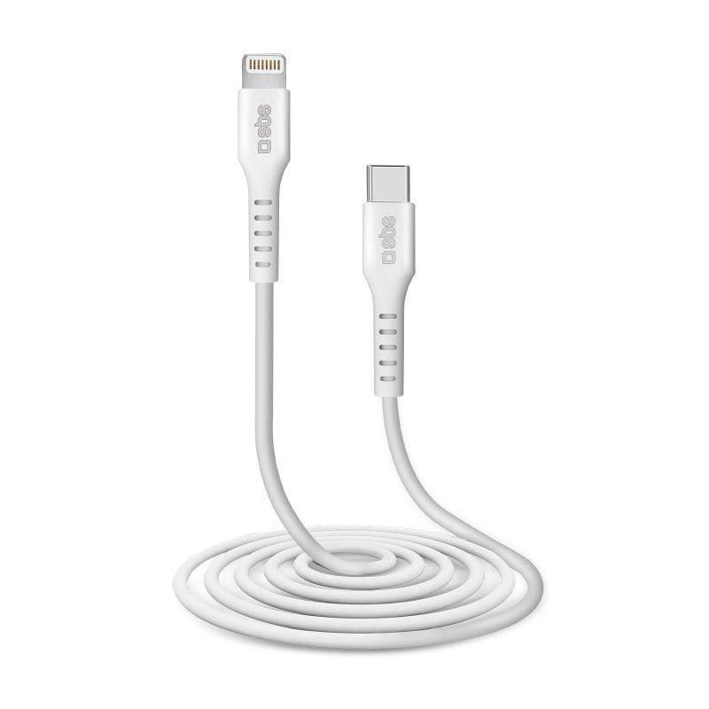 SBS USB-C til Lightning Kabel - 2 Meter - MFI - 480 Mbit/s - Hvid