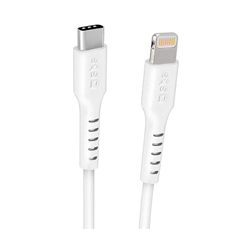 SBS USB-C til Lightning Kabel - 3 Meter - MFI - 480 Mbit/s - Hvid