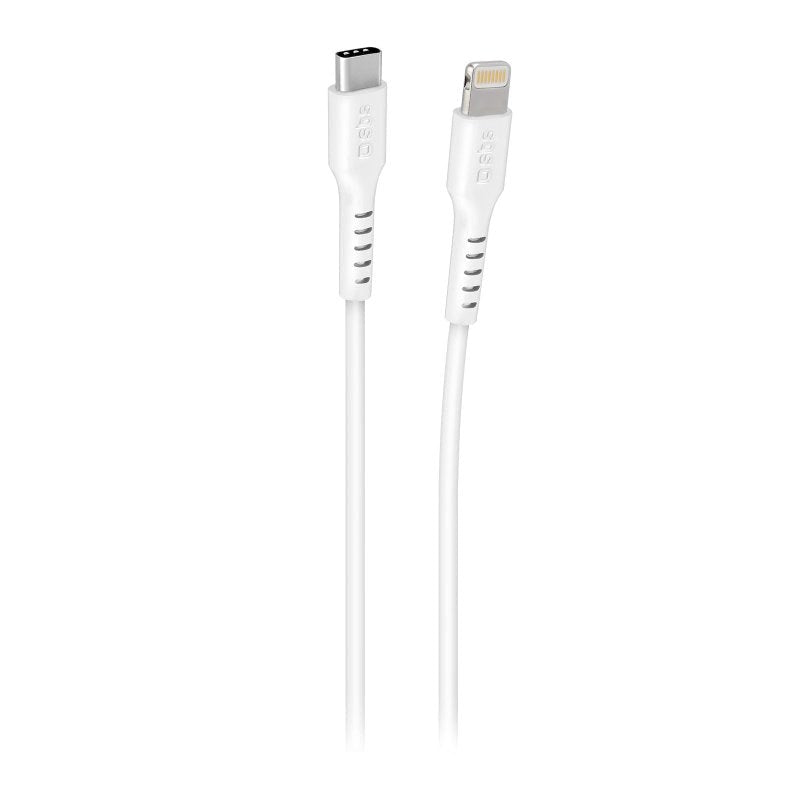 SBS USB-C til Lightning Kabel - 3 Meter - MFI - 480 Mbit/s - Hvid