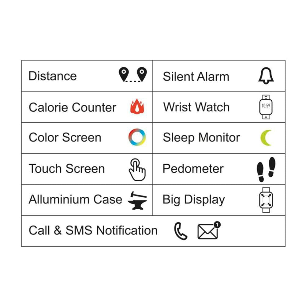 SBS Beat Spirit Smartwatch m. Søvntracker & Skridttæller - IP68 - Sort