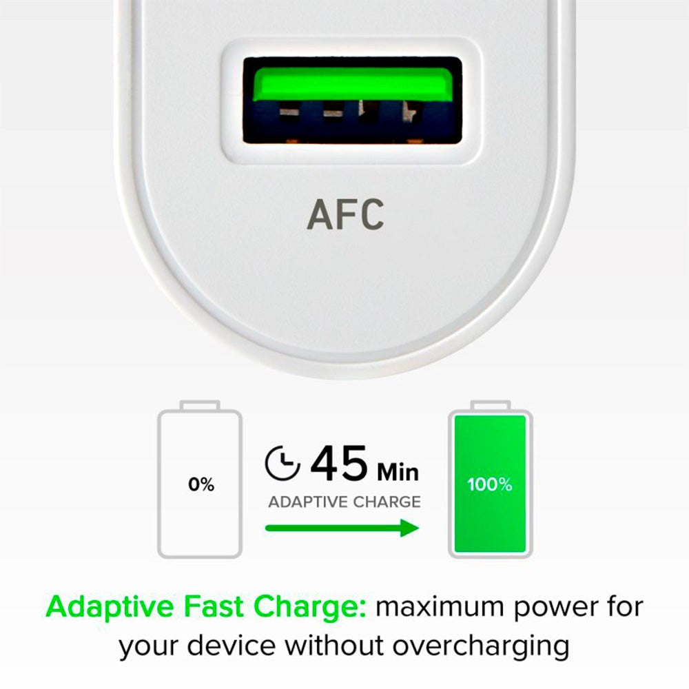 SBS 20W Hurtig Vægoplader m. USB-C PD & USB-A AFC - Hvid