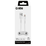 SBS USB-A til Lightning Telefon-ledning Kabel - Maks 0.5 Meter - MFI - 480 Mbit/s - Hvid