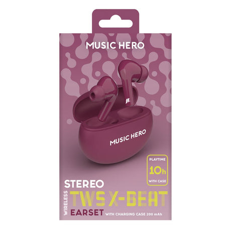 MUSIC HERO X-BEAT True Wireless Høretelefoner - In-Ear - Lilla
