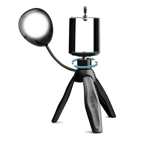 SBS Selfie Tripod til Smartphone med Lys - Maks Mobil: 55 - 85mm - Sort