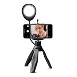 SBS Selfie Tripod til Smartphone med Lys - Maks Mobil: 55 - 85mm - Sort