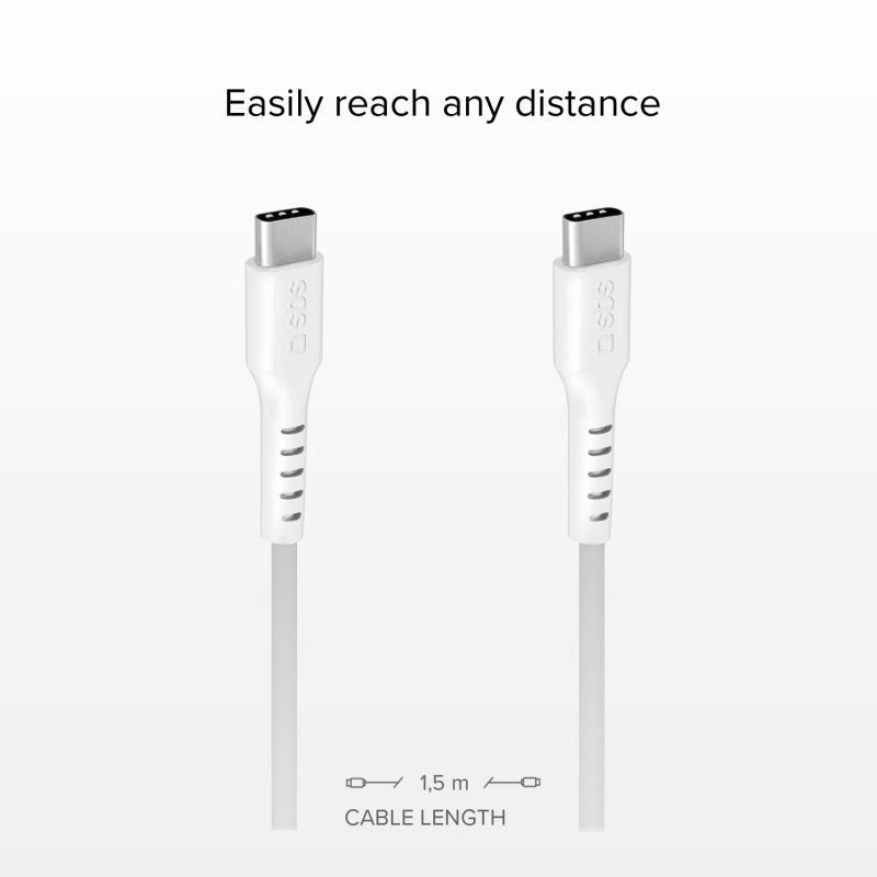 SBS USB-C til USB-C Kabel - 1.5 Meter - 480 Mbit/s - Hvid