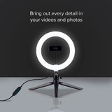 LED Selfie Ring Light m. Tripod & Mobilholder SBS - Sort