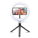 LED Selfie Ring Light m. Tripod & Mobilholder SBS - Sort