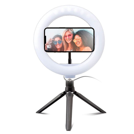 LED Selfie Ring Light m. Tripod & Mobilholder SBS - Sort