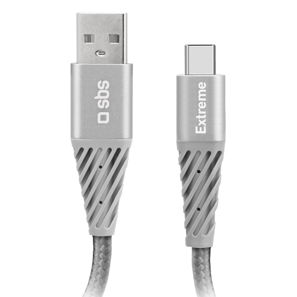 SBS Extreme Collection USB-A til USB-C Flettet Aramid Fiber Kabel - 1.5 Meter - 480 Mbit/s - Sort