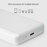 SBS Mag 5000 mAh PowerBank m. USB-C & Trådløs Opladning - Hvid