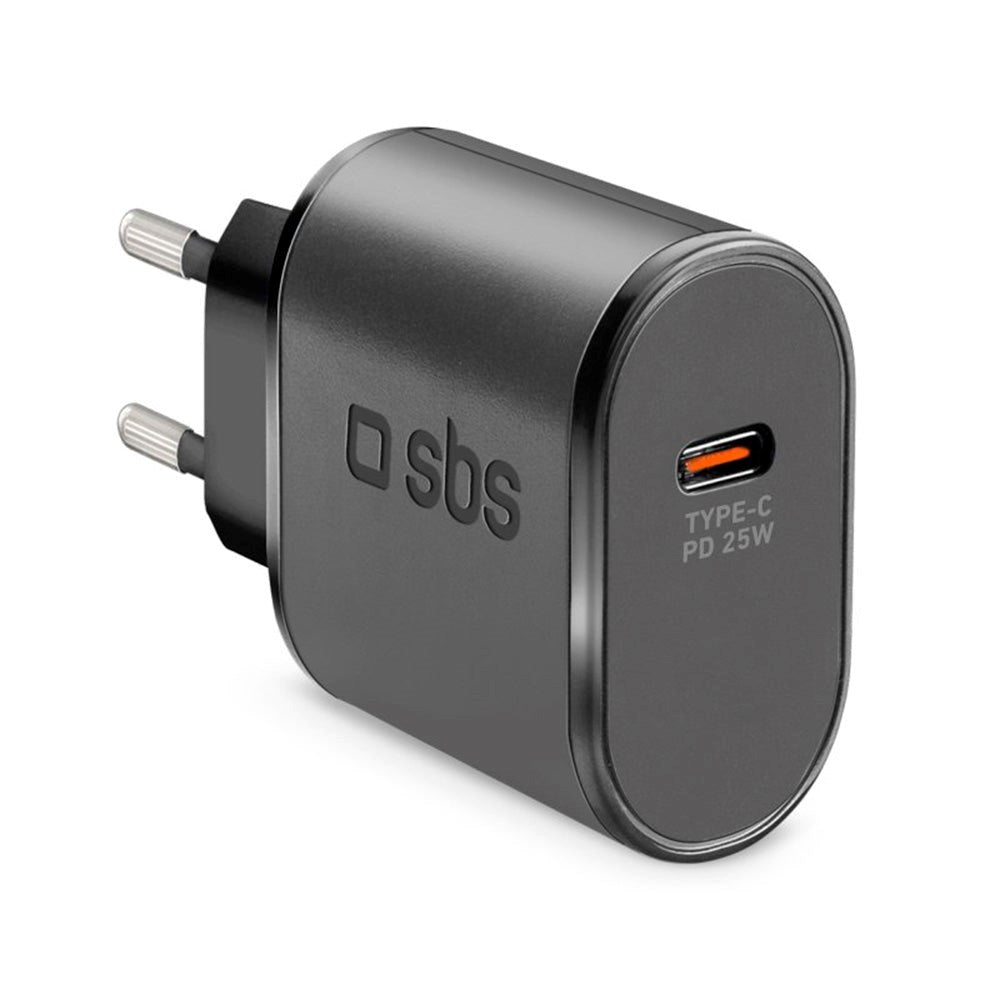 SBS 25W Power Delivery Vægoplader m. USB-C - Sort