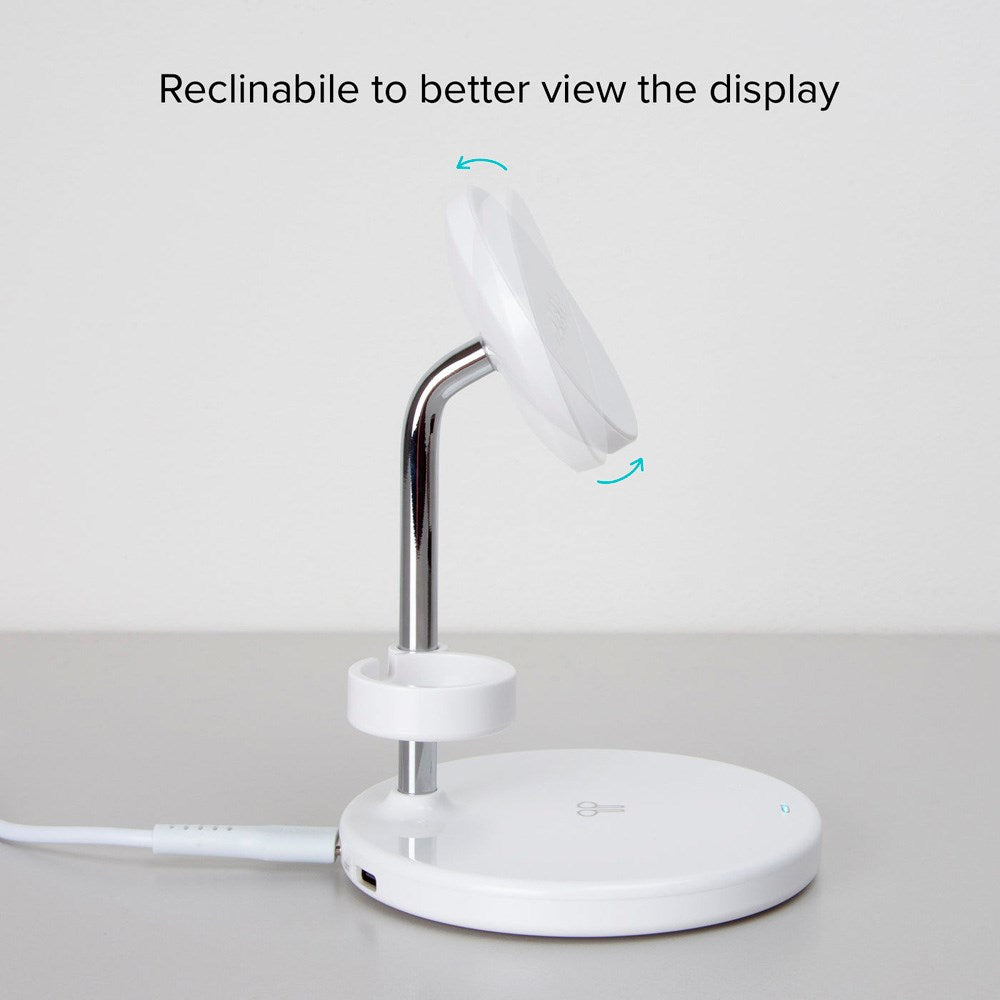 3-i-1 Magnetisk Trådløs Oplader - SBS - MagSafe Kompatibel - Hvid