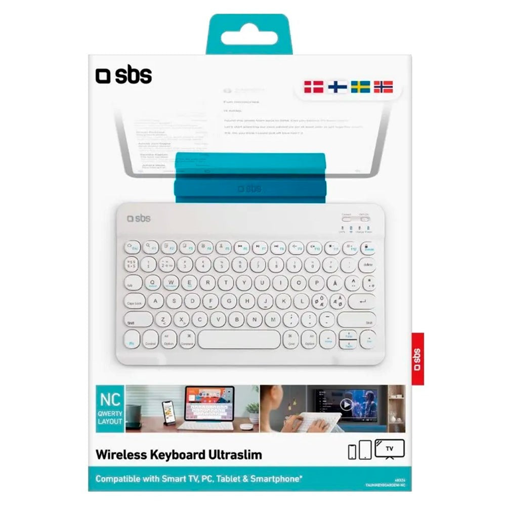 SBS Trådløst Tastatur - Dansk Tastatur - Hvid