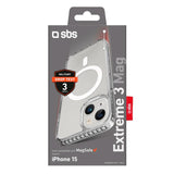 iPhone 15 SBS Extreme 3 Mag Cover - MagSafe Kompatibel - Gennemsigtig