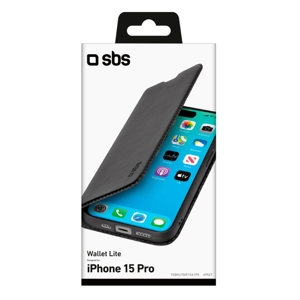 iPhone 15 Pro SBS Wallet Lite Cover - Sort