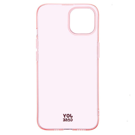 iPhone 14 / 13 Joy Case Fleksibelt Plastik Bagside Cover - Gennemsigtig / Pink