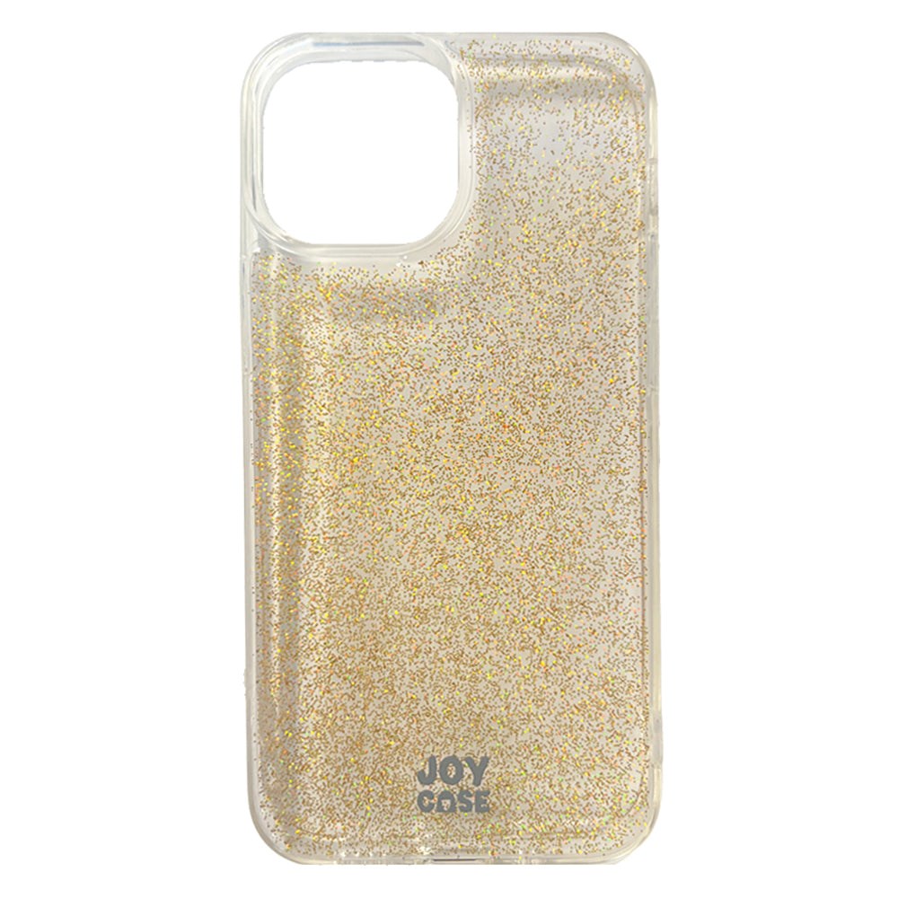 iPhone 13 Mini Joy Case Hybrid Glitter Bagside Cover - Gennemsigtig / Guld