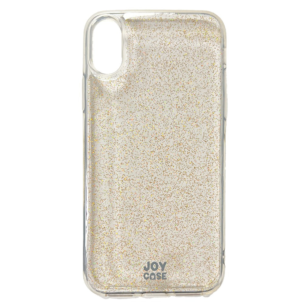 iPhone X / Xs Joy Case Hybrid Glitter Bagside Cover - Gennemsigtig / Guld