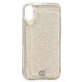 iPhone X / Xs Joy Case Hybrid Glitter Bagside Cover - Gennemsigtig / Guld