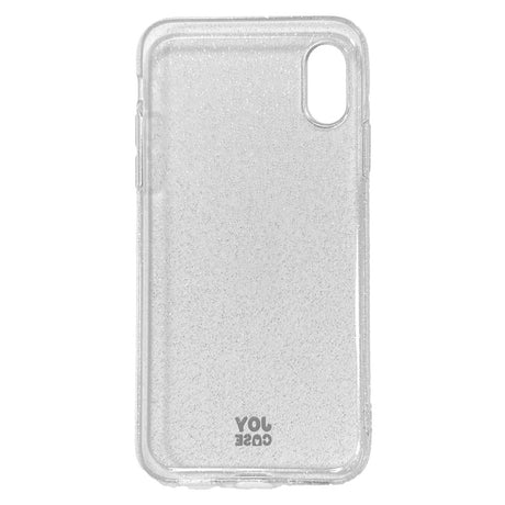 iPhone X / XS Joy Case Fleksibelt Plastik Bagside Cover m. Glimmer - Gennemsigtig / Sølv