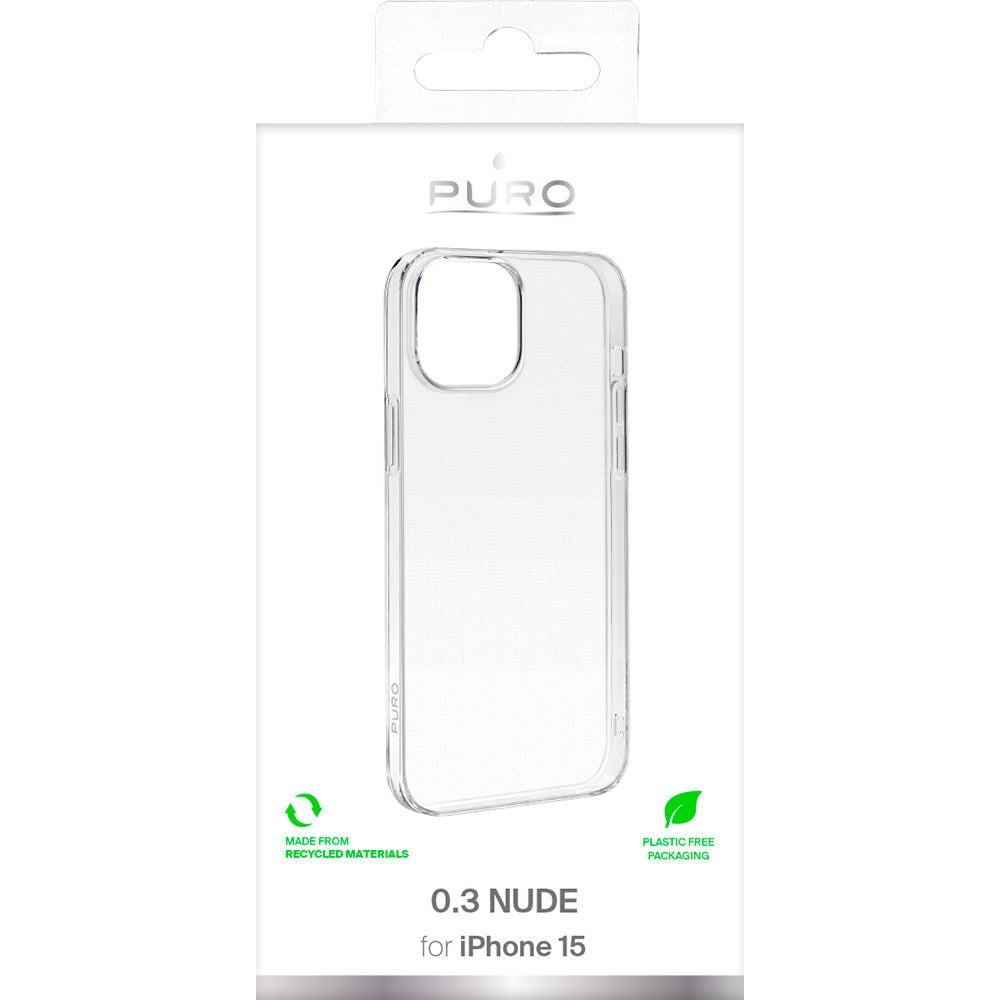 iPhone 15 Puro "NUDE" Ultra Slim Bagside Cover 0.3mm - Gennemsigtig