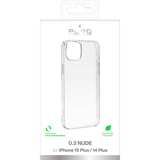 iPhone 15 Plus Puro "NUDE" Ultra Slim Bagside Cover 0.3mm - Gennemsigtig