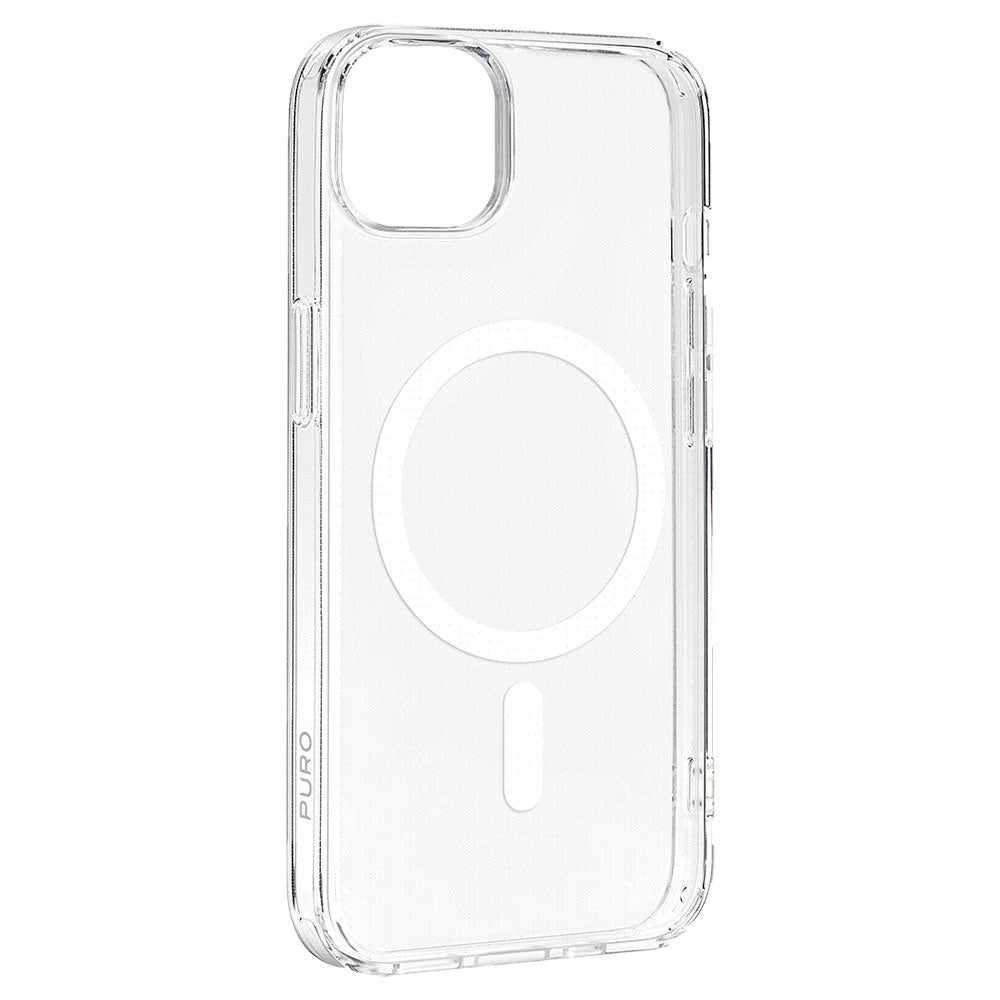 iPhone 15 Plus Puro Lite Mag Bagside Cover - MagSafe Kompatibel - Gennemsigtig / Hvid