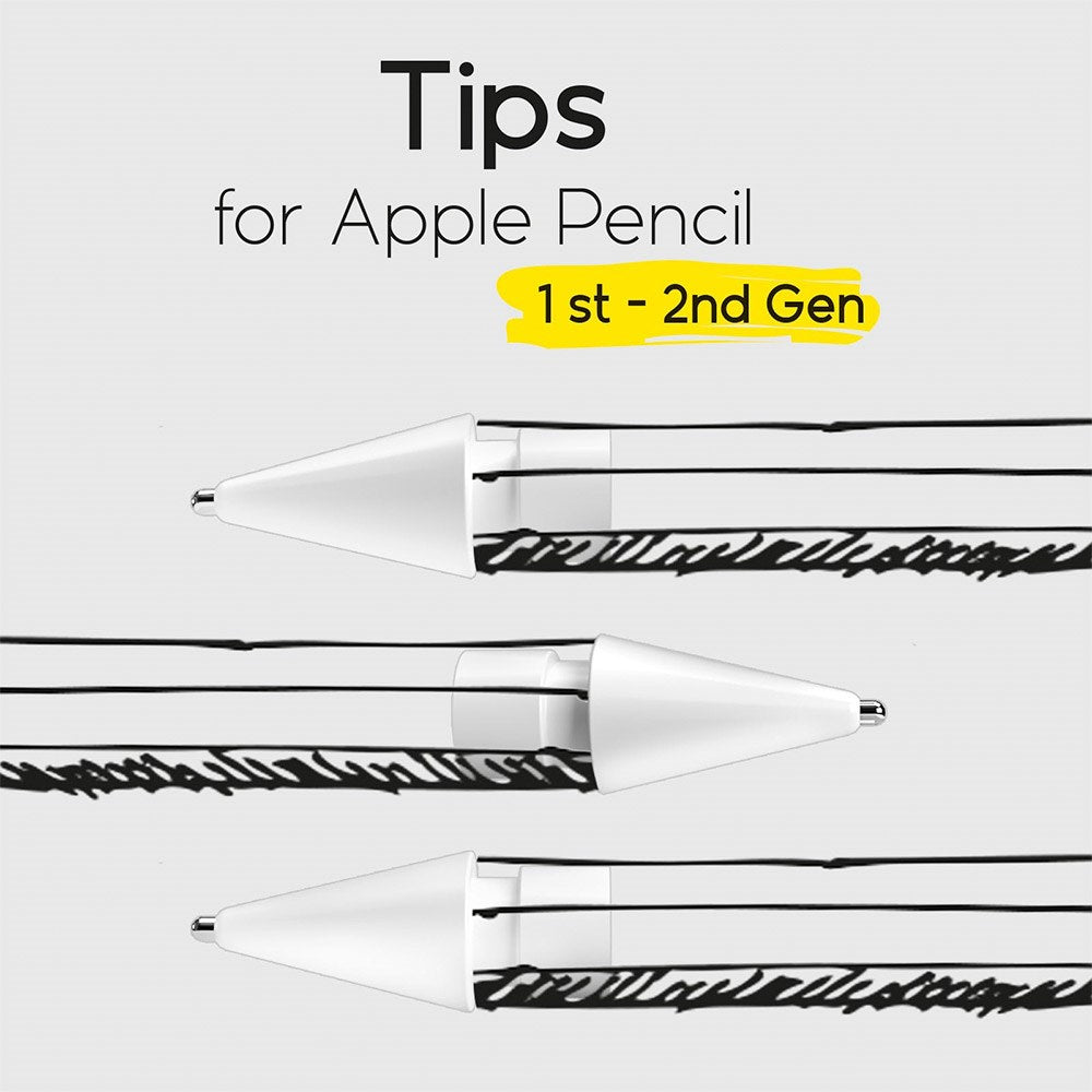 doodroo Apple Pencil Metal Spids - 3-Pak - Hvid