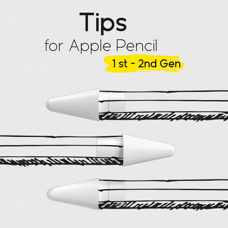 doodroo Apple Pencil Plastik Spids - 3-Pak - Hvid