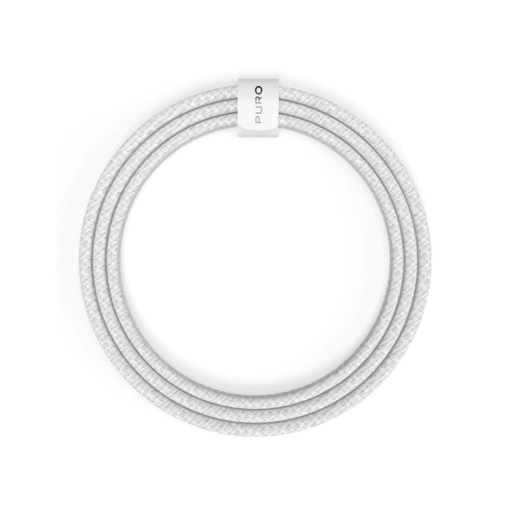 Flettet Puro USB-C Kabel – 1.5m, 60W Power Delivery, 480Mbps - Hvid